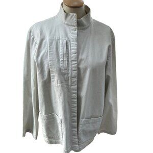 Eileen Fisher Sustainable Fashion Khaki cotton lagenlook jacket S